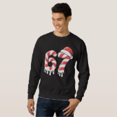 Melting Candy Cane 67 Christmas "Six Seven" Santa Sweatshirt (Vorne ganz)