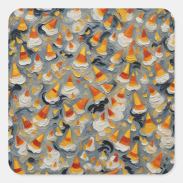 Melting Candy Corn Quadratischer Aufkleber