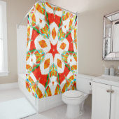 Melting colorful symmetrical pattern, ceramic tile duschvorhang (Beispiel)