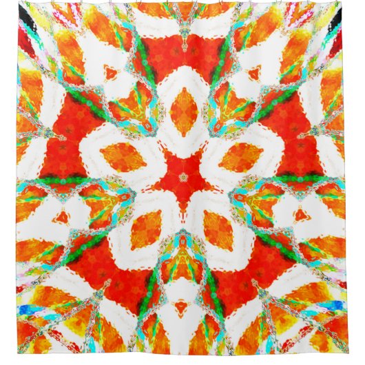 Melting colorful symmetrical pattern, ceramic tile duschvorhang (Vorderseite)