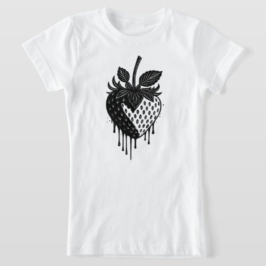 Melting Drip Strawberry Artwork T-Shirt (Ablage )