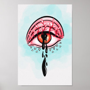 Melting Eye Psychedelic Pastel Goth Art Poster