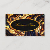 Melting Fire Gold Orange Black Liquid Visitenkarte (Vorderseite)