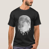 MELTING FULL MOON Drippy Space Art T-Shirt (Vorderseite)