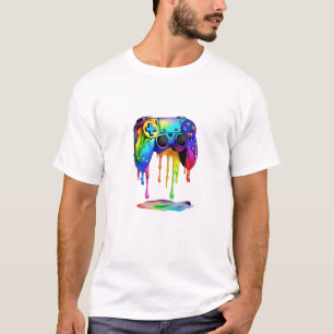 Melting Gaming Controller Graphic Online Gaming T-Shirt