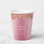 Melting Girly Pink Glitzern Brautparty Pappbecher (Rückseite)