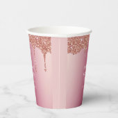 Melting Girly Pink Glitzern Brautparty Pappbecher (Rechts)