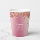Melting Girly Pink Glitzern Brautparty Pappbecher (Vorderseite)