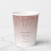 Melting Girly Pink Glitzern Brautparty Pappbecher (Rückseite)