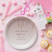 Melting Girly Pink Glitzern Brautparty Pappteller (Party)
