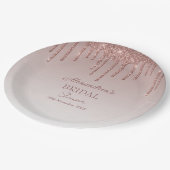 Melting Girly Pink Glitzern Brautparty Pappteller (Schrägansicht)