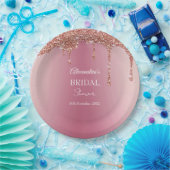 Melting Girly Pink Glitzern Brautparty Pappteller (Party)