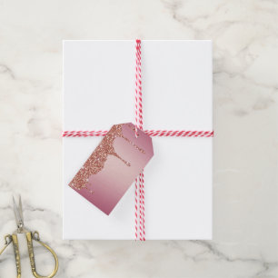 Melting Girly Pink Glitzern Geschenkanhänger