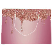 Melting Girly Pink Glitzern Große Geschenktüte (Vorderseite)