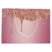 Melting Girly Pink Glitzern Große Geschenktüte (Rückseite)