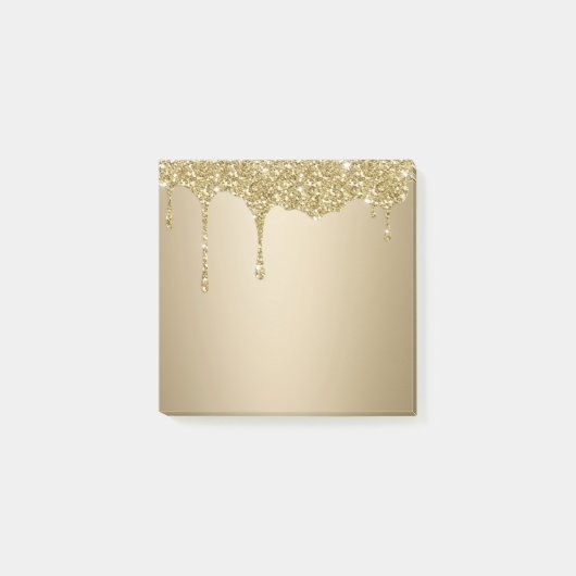 Melting Gold Glitzer Post-it Klebezettel (Vorderseite)