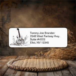 Melting Guitars Return Address Etikett