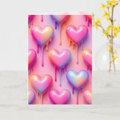 Melting Heart Greeting Card – Modern Pastel Love A Karte (Gelbe Blume)