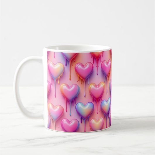 Melting Heart Mug – Pastel Love Design Kaffeetasse (Links)