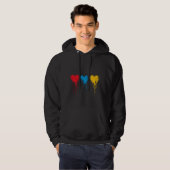 Melting Hearts Minimalistisch Black Hoodie (Vorne ganz)