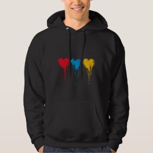 Melting Hearts Minimalistisch Black Hoodie