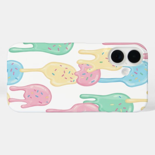 Melting Ice Cream and Sprinkles Pattern Case-Mate iPhone Hülle (Rückseite (Horizontal))