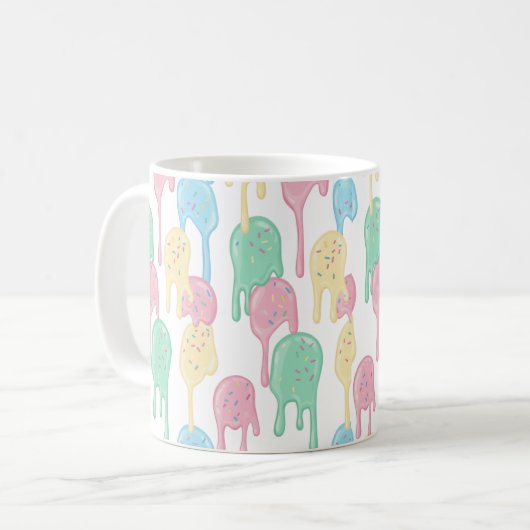 Melting Ice Cream and Sprinkles Pattern Kaffeetasse (Vorderseite Links)