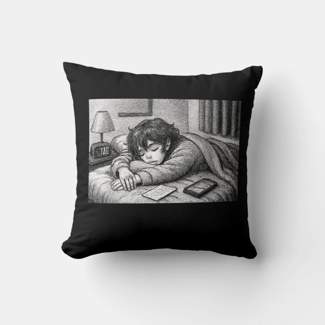 Melting Into Bed • Aesthetic Throw Pillow Kissen (Vorderseite)