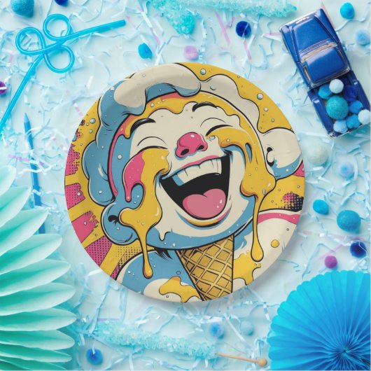 Melting Joy – Ice Cream Pop Art Explosion Pappteller (Party)
