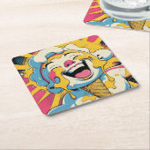 Melting Joy – Ice Cream Pop Art Explosion Rechteckiger Pappuntersetzer (angewinkelt)