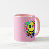 Melting Multicolor Painted Face Mug Design Tasse (VorderseiteRechts)