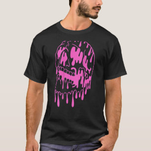 MELTING PINK SKULL Ästhetik Goth Gothic Soft Gru T-Shirt