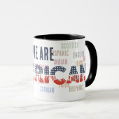 Melting Pot "AMERICAN" mit Flag Schriftart - Einhe Tasse (VorderseiteRechts)