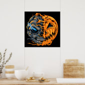 Melting Pumpkin Skull Poster (Küche)