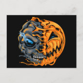 Melting Pumpkin Skull Postkarte (Vorderseite)
