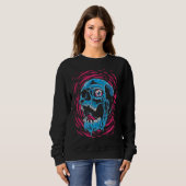 Melting Skull: Psychedelischer Horror Sweatshirt (Vorne ganz)