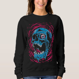 Melting Skull: Psychedelischer Horror Sweatshirt
