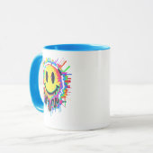 Melting Smiley Face Mug – Color Distortion Psyched Tasse (Vorderseite Links)
