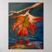 Melting Snow auf Leaf Poster (Vorne)