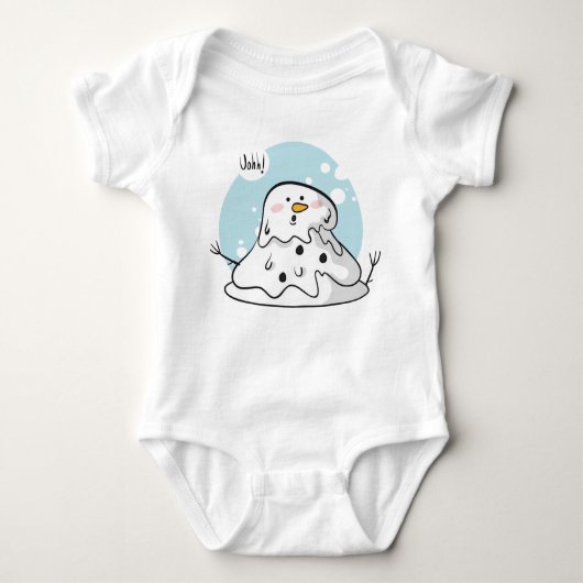 Melting Snowman Baby Strampler (Vorderseite)
