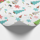 Melting Snowman Funky Christmas Trees Geschenk Wra Geschenkpapier (Ecke)