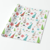Melting Snowman Funky Christmas Trees Geschenk Wra Geschenkpapier (Ungerollt)