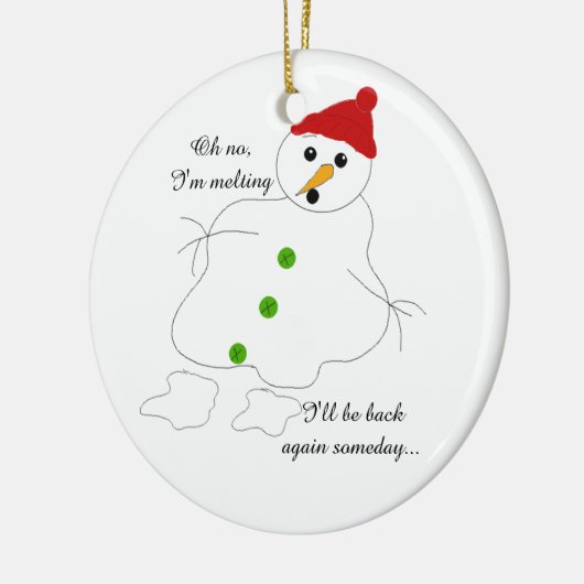 Melting Snowman Keramikornament (Links)