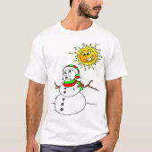 Melting Snowman Say Goodbye Winter T-Shirt (Vorderseite)