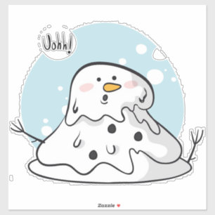 Melting Snowman Sticker