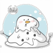 Melting Snowman Sticker (Vorderseite)