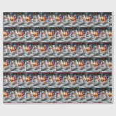 Melting Snowmen Sitting Around a Campfire Geschenkpapier (Flach)