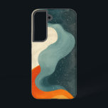 Melting Stream Phone Case Samsung Galaxy Hülle<br><div class="desc">Die aquamarinen und feurigen Orangen fließenden Ströme bilden eine faszinierende,  fast flüssige abstrakte Komposition.</div>