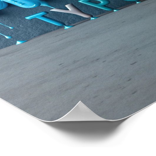 MELTING-TYPOGRAFIE: Ein farbenfrohes 3D-Design Poster (Ecke)