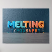 MELTING-TYPOGRAFIE: Ein farbenfrohes 3D-Design Poster (Vorne)
